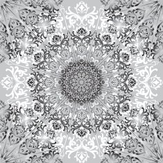Abstract snowflake ornamental seamless pattern