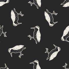 woodpecker doodle seamless pattern background N2