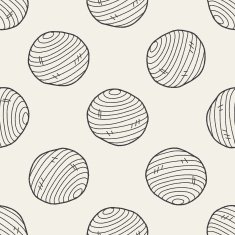 yoga ball doodle seamless pattern background