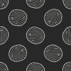 yoga ball doodle seamless pattern background N2
