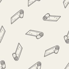 yoga mat doodle seamless pattern background