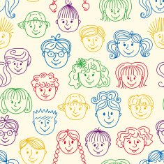 Seamles children faces pattern N2