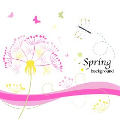 Abstract dandelion greeting card vector background