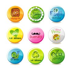 Glass eco badges N10
