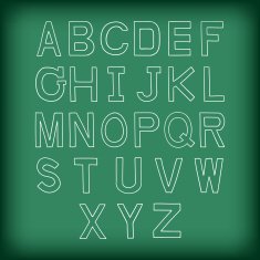 Uppercase Alphabet A to Z handrawn vector illustration