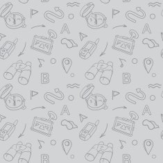 Navigation hand drawn doodles seamless pattern with car Navigator