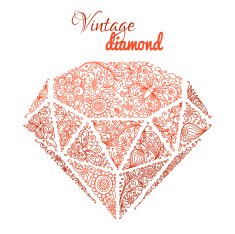 Vintage floral diamond