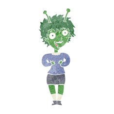 cartoon alien woman
