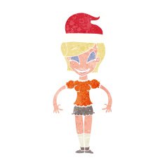 cartoon woman ready for christmas N2