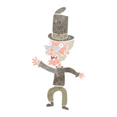 cartoon old man in top hat