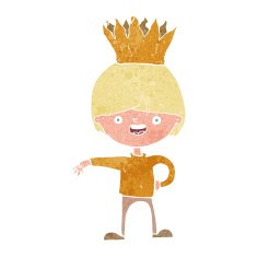 cartoon person wearing crown