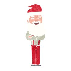 cartoon hipster santa