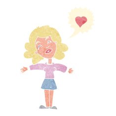 cartoon woman in love N3