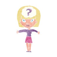 cartoon woman with question N2