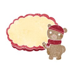 cartoon bear in hat N3