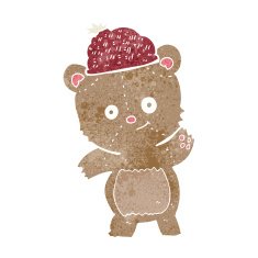 cartoon bear in hat N4