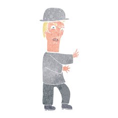 cartoon man wearing bowler hat N2
