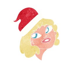 cartoon woman ready for christmas N5