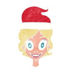 cartoon woman ready for christmas N7