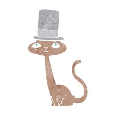 cartoon cat in top hat N2