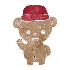 cartoon bear in hat N5