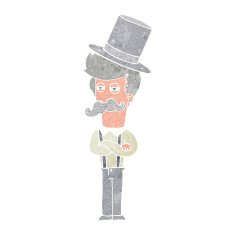 cartoon man wearing top hat N7