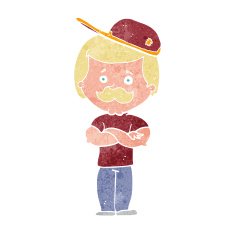 cartoon manly man