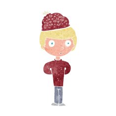 cartoon man wearing winter hat N9