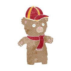 cartoon bear in hat N10