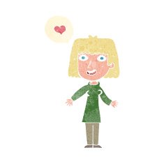 cartoon woman in love N10