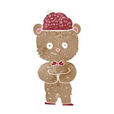 cartoon bear in hat N12