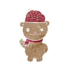 cartoon bear in hat N14