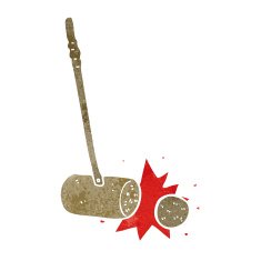 mallet hitting ball