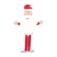 cartoon worried santa claus