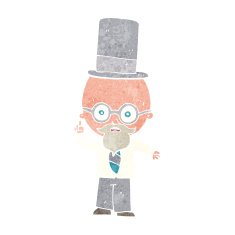 cartoon man wearing top hat N11