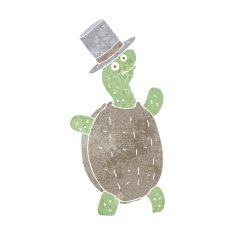 Cartoon Turtle In Top Hat Free Image Download