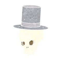 cartoon skull in top hat N2