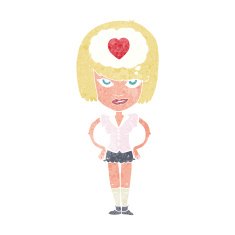 cartoon woman thining about love