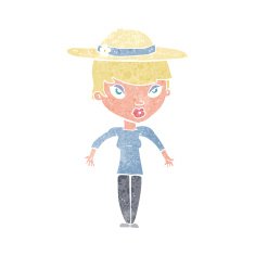 cartoon woman in summer hat N2