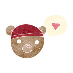 cartoon bear in hat N17