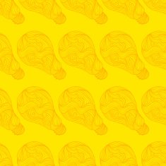 Seamless background with Hand-Drawn Lightbulb