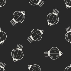 Chinese New Year decorative lantern doodle seamless pattern background