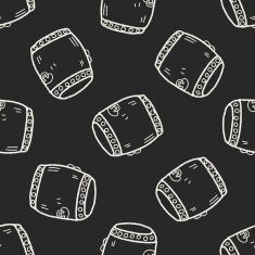 Chinese New Year drum doodle seamless pattern background