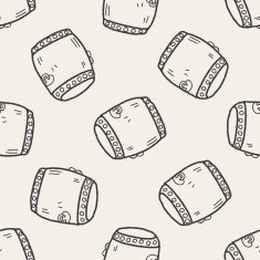 Chinese New Year drum doodle seamless pattern background N2