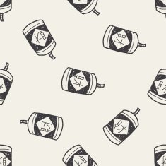 Chinese New Year firecrackers doodle seamless pattern background N3