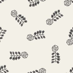 Chinese New Year firecrackers doodle seamless pattern background N4