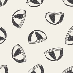 Chinese New Year hat doodle seamless pattern background N2