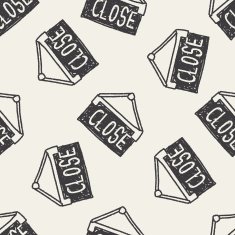 close banner doodle seamless pattern background