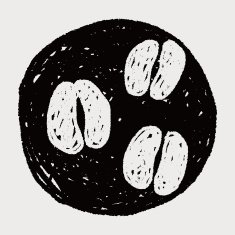 coffee bean doodle drawing N16