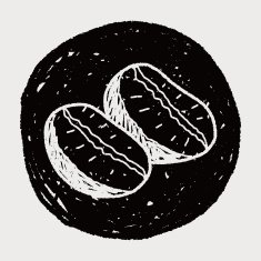 coffee bean doodle drawing N17